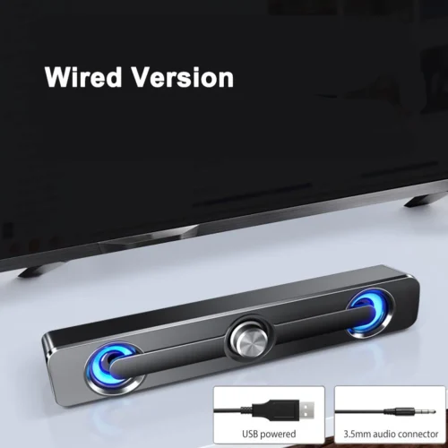 Salange barra de som bluetooth usb com fio alto-falantes barra alto-falante estéreo para projetor computador portátil telefone computador 3.5mm aux alto-falante - Imagem 8