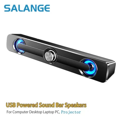 Salange barra de som bluetooth usb com fio alto-falantes barra alto-falante estéreo para projetor computador portátil telefone computador 3.5mm aux alto-falante - Imagem 6