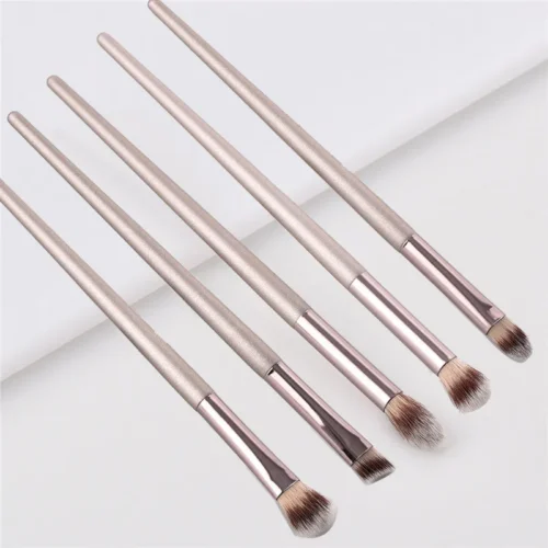 Conjunto de 4 ou 10 pincéis de maquiagem, cor champanhe, para cosméticos, pó, blush, sombra, kabuki, mistura, ferramenta de beleza - Imagem 3