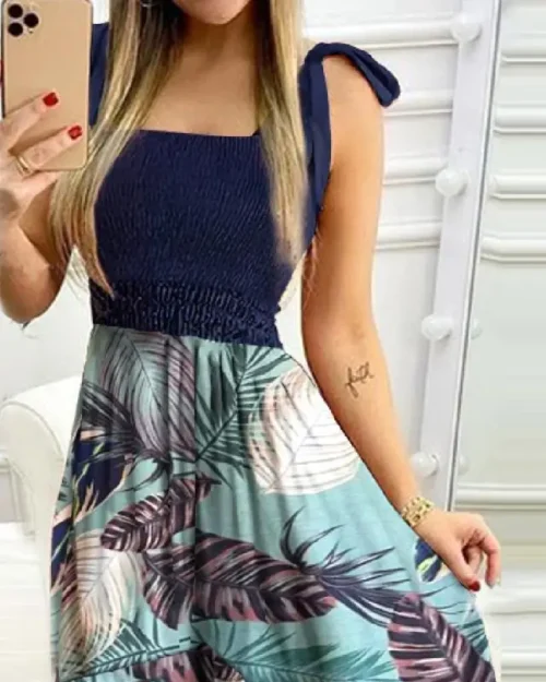 Verão sexy cinta de espaguete floral impressão maxi vestido para as mulheres 2024 casual elegante peito envoltório longo mulher praia vestido férias - Imagem 21