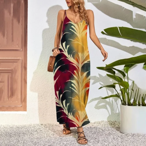 Vestido extra longo feminino, vestidos maxi tamanho grande, estampa 3D - Imagem 15