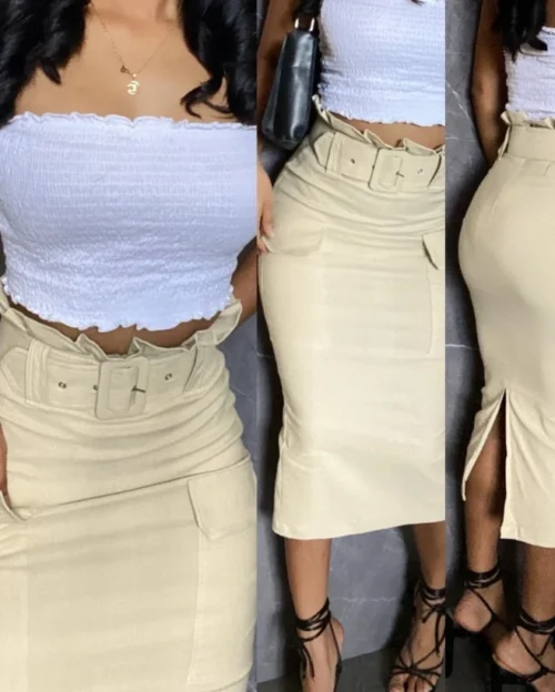 Vestido de motocicleta feminino 2024 verão mais recente tendência líder de rua couro do plutônio divisão frisado amarrar detalhe saia curta saia magras - Imagem 7