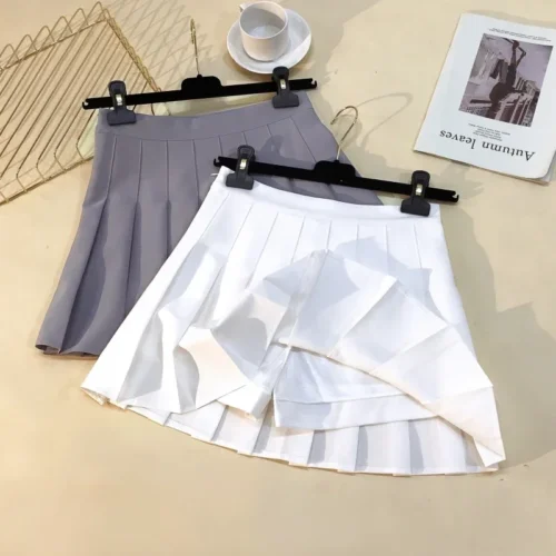 Moda feminina saia estilo preppy saias xadrez cintura alta chique estudante saia plissada harajuku uniformes senhoras meninas saias de dança - Imagem 2