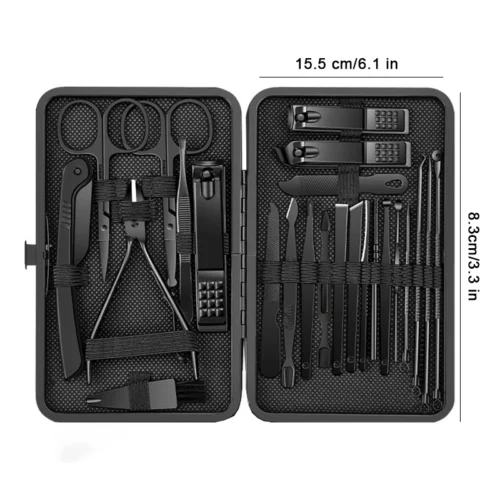 8/12/15/20/24 pçs cortadores de manicure conjunto cortador de unhas doméstico colher de orelha de aço inoxidável ferramenta tesoura pedicure para beleza - Imagem 5