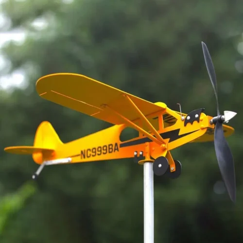 Cata-vento Avião 3D para Exterior Bússola Direção do Vento Decoração de Jardim Cata-vento