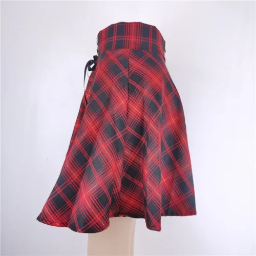 Feminino básico versátil queimado casual mini saia skater cintura alta escola goth punk saia preta harajuku - Imagem 11