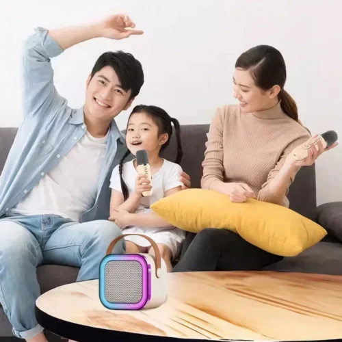 K12 máquina de karaokê portátil bluetooth 5.3 sistema de alto-falante pa com 1-2 microfones sem fio casa família cantando presentes das crianças - Imagem 19