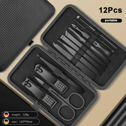8/12/15/20/24 pçs cortadores de manicure conjunto cortador de unhas doméstico colher de orelha de aço inoxidável ferramenta tesoura pedicure para beleza - Imagem 10