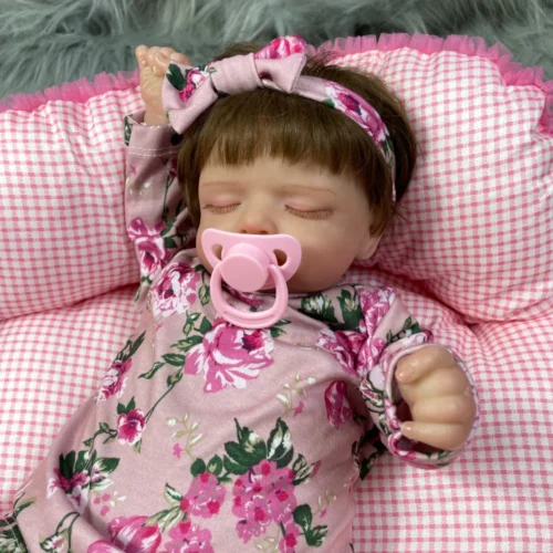 Boneca bebê reborn, 48cm, rosalie, menina, pele 3d, veias visíveis, vinil realista, recém-nascido com acessórios de boneca, brinquedo, idade 3 + - Imagem 10