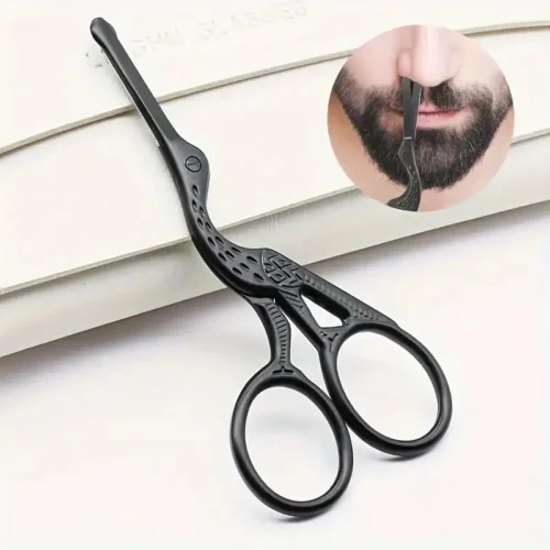 Cabeça redonda de aço inoxidável nariz tesoura cabelo tipo cegonha beleza tesoura para sobrancelhas nariz cabelo barba orelha cabelo sobrancelha tesoura - Imagem 2