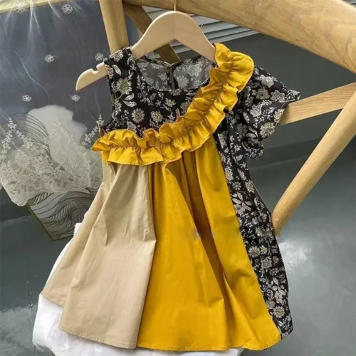 Urso líder rosa xadrez arco vestido elegante lolita criança grandes meninas midi vestido crianças vestidos adolescentes festa princesa vestido de verão - Imagem 12