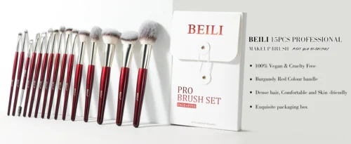 Beili profissional 6/8pcs clássico pincéis de maquiagem dos olhos naturais definir sombra sobrancelha mistura smokey black beleza maquiagem pincéis - Imagem 10