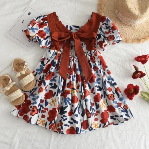 Urso líder rosa xadrez arco vestido elegante lolita criança grandes meninas midi vestido crianças vestidos adolescentes festa princesa vestido de verão - Imagem 18