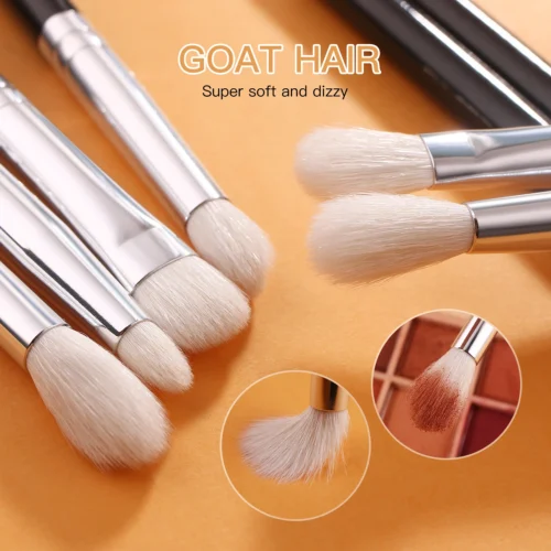 Beili profissional 6/8pcs clássico pincéis de maquiagem dos olhos naturais definir sombra sobrancelha mistura smokey black beleza maquiagem pincéis - Imagem 2