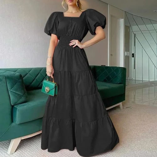 Listrado maxi vestido feminino verão 2022 nova moda elegante causal festa escritório senhora branco azul voltar vestidos longos - Imagem 18