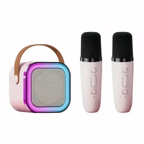 K12 máquina de karaokê portátil bluetooth 5.3 sistema de alto-falante pa com 1-2 microfones sem fio casa família cantando presentes das crianças - Imagem 5