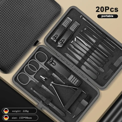 8/12/15/20/24 pçs cortadores de manicure conjunto cortador de unhas doméstico colher de orelha de aço inoxidável ferramenta tesoura pedicure para beleza - Imagem 8
