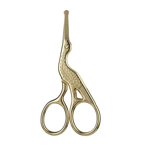 Cabeça redonda de aço inoxidável nariz tesoura cabelo tipo cegonha beleza tesoura para sobrancelhas nariz cabelo barba orelha cabelo sobrancelha tesoura - Imagem 8