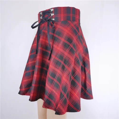 Feminino básico versátil queimado casual mini saia skater cintura alta escola goth punk saia preta harajuku - Imagem 14