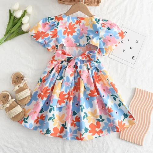 Urso líder rosa xadrez arco vestido elegante lolita criança grandes meninas midi vestido crianças vestidos adolescentes festa princesa vestido de verão - Imagem 19