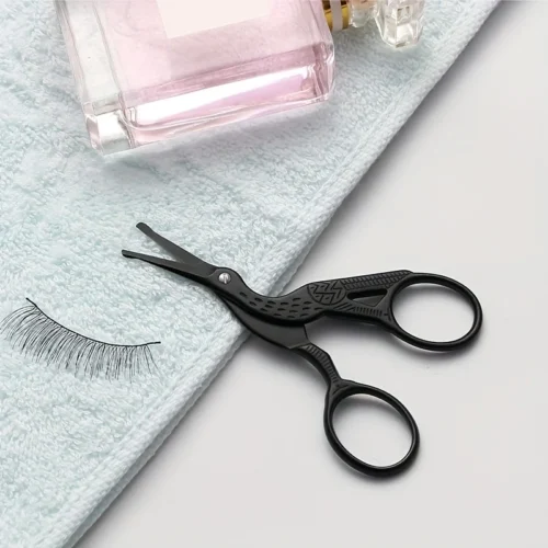 Cabeça redonda de aço inoxidável nariz tesoura cabelo tipo cegonha beleza tesoura para sobrancelhas nariz cabelo barba orelha cabelo sobrancelha tesoura - Imagem 5