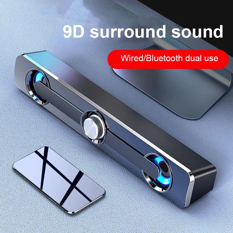 Salange barra de som bluetooth usb com fio alto-falantes barra alto-falante estéreo para projetor computador portátil telefone computador 3.5mm aux alto-falante