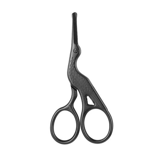 Cabeça redonda de aço inoxidável nariz tesoura cabelo tipo cegonha beleza tesoura para sobrancelhas nariz cabelo barba orelha cabelo sobrancelha tesoura - Imagem 6