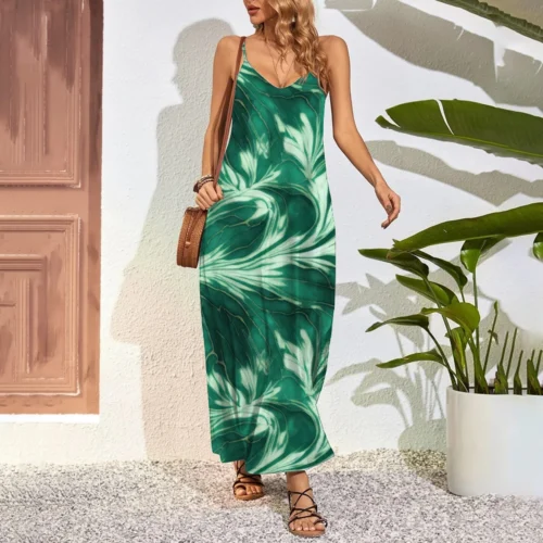 Vestido extra longo feminino, vestidos maxi tamanho grande, estampa 3D - Imagem 8