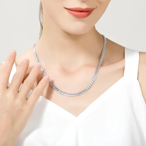 Urmylady 925 prata esterlina 2 peças 6mm corrente lateral completa colar pulseira para mulheres homens moda conjuntos de jóias presente de casamento - Imagem 15