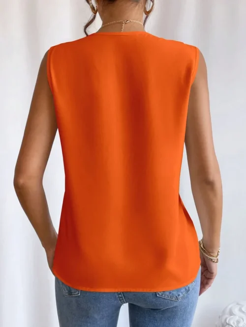 Sólido casual solto sem mangas blusas para mulheres moda verão camisas e blusas de grandes dimensões elegantes jovens femininos topos - Imagem 40