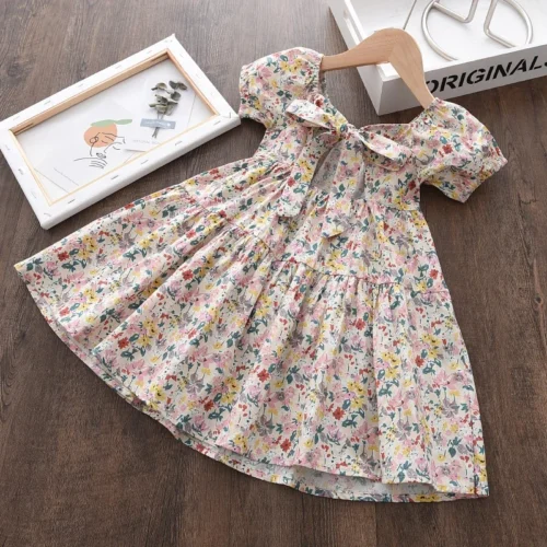 Urso líder rosa xadrez arco vestido elegante lolita criança grandes meninas midi vestido crianças vestidos adolescentes festa princesa vestido de verão - Imagem 8