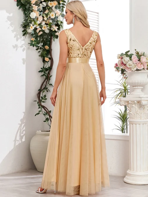 Vestido de festa para as mulheres elegante, sem costas maxi lantejoulas vestido de verão - Imagem 32