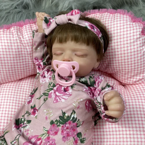 Boneca bebê reborn, 48cm, rosalie, menina, pele 3d, veias visíveis, vinil realista, recém-nascido com acessórios de boneca, brinquedo, idade 3 + - Imagem 5