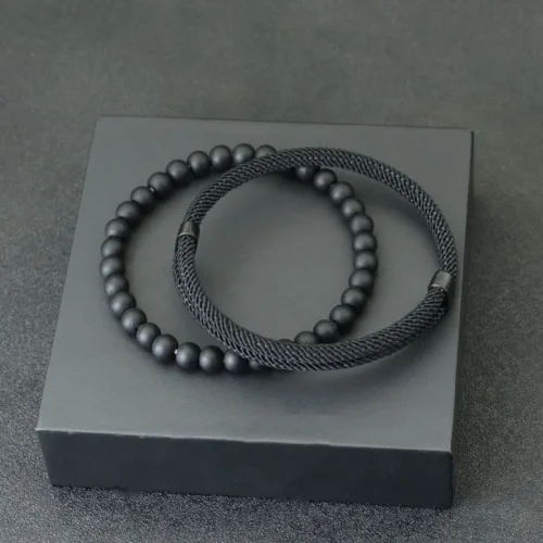 Moda masculina pulseira conjunto 2 pçs deslizante ajustável sorte fio vermelho braslet acessórios hombre presentes para ele braçadeira herren jooias - Imagem 10