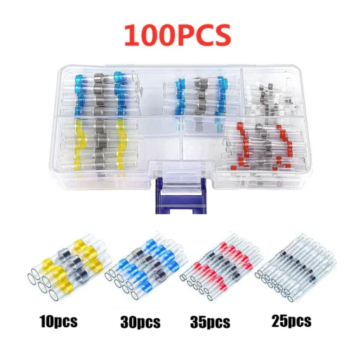 100-1000 pces conectores de fio de vedação de solda termo retrátil conectores de extremidade de solda kit automotivo marinho isolado com 300w pistola de ar quente - Imagem 11