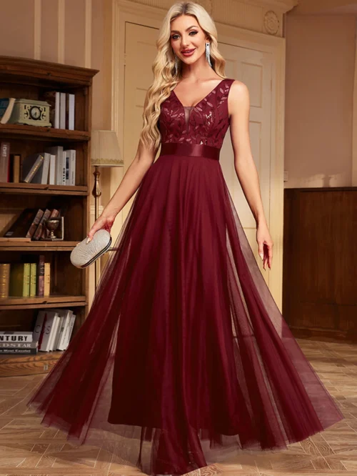 Vestido de festa para as mulheres elegante, sem costas maxi lantejoulas vestido de verão - Imagem 26