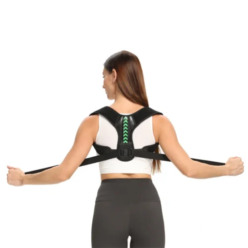 Corretor ajustável da postura do ombro traseiro, clavícula, suporte da espinha, remodelar seu corpo, casa, escritório, esporte, parte superior das costas, cinta de pescoço - Imagem 23