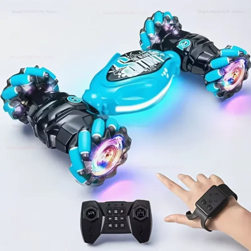 Carro de deriva 4WD RC com luzes LED de música 2.4G Gesto Rádio Controle Remoto Spray Stunt Car 360 °   Presentes de brinquedos de carro de escalada giratório - Imagem 10