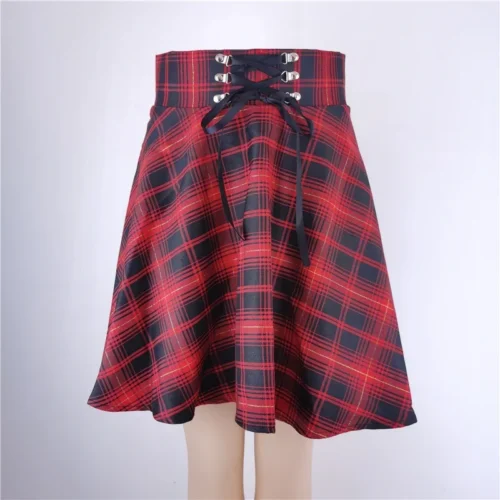 Feminino básico versátil queimado casual mini saia skater cintura alta escola goth punk saia preta harajuku - Imagem 5