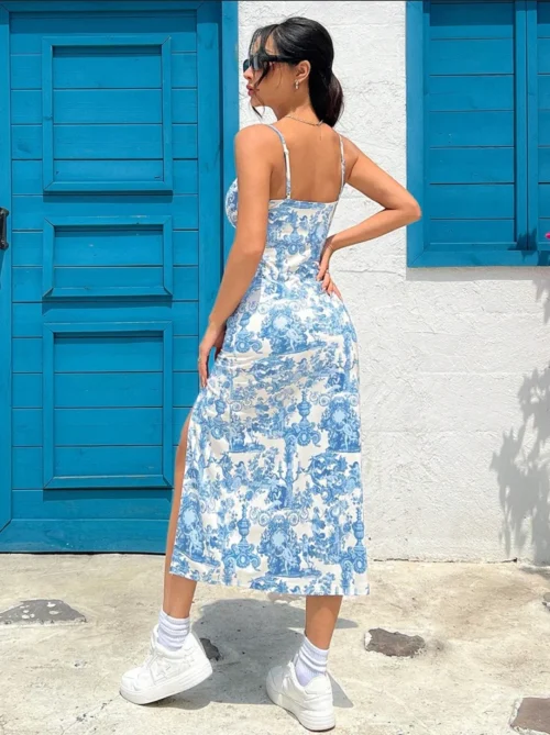 Outono 2025 vestido longo sem alças envoltório no peito fenda alta margarida estampa leopardo envoltório em torno da saia vestido maxi - Imagem 18