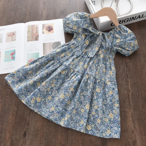Urso líder rosa xadrez arco vestido elegante lolita criança grandes meninas midi vestido crianças vestidos adolescentes festa princesa vestido de verão - Imagem 7