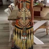 2024 novo vestido de estampa vintage de coruja 3D, sem mangas, longo, feminino, padrão tribal, pulseira de espaguete, verão, vestido longo e solto - BDQLTH248745512, XXL