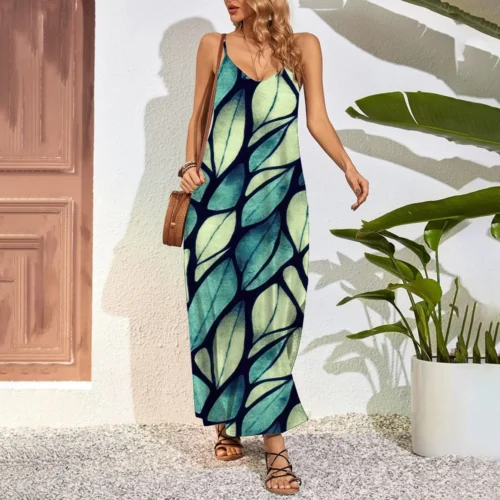 Vestido extra longo feminino, vestidos maxi tamanho grande, estampa 3D - Imagem 7