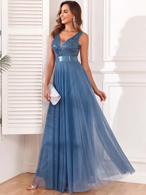 Vestido de festa para as mulheres elegante, sem costas maxi lantejoulas vestido de verão - Imagem 35