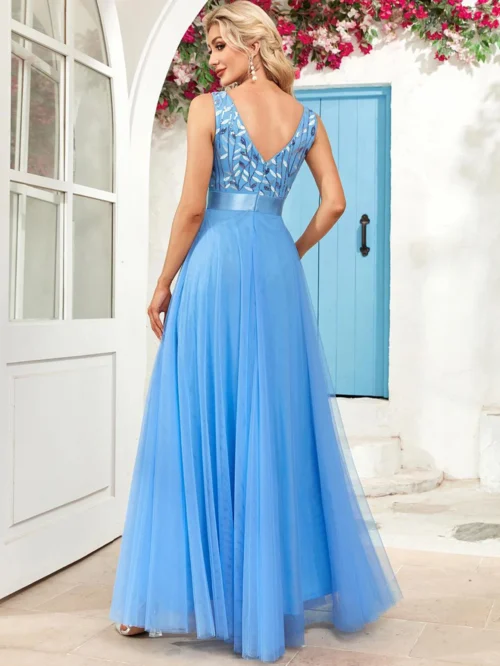 Vestido de festa para as mulheres elegante, sem costas maxi lantejoulas vestido de verão - Imagem 51