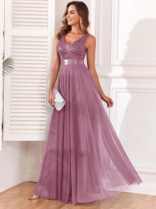 Vestido de festa para as mulheres elegante, sem costas maxi lantejoulas vestido de verão - Imagem 42