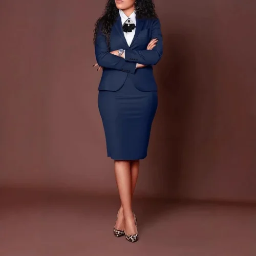 Bwq conjunto feminino manga cheia botão blazer + saias terno 2025 inverno casual streetwear dois 2 peças conjunto áfrica ol roupas de trabalho - Imagem 2