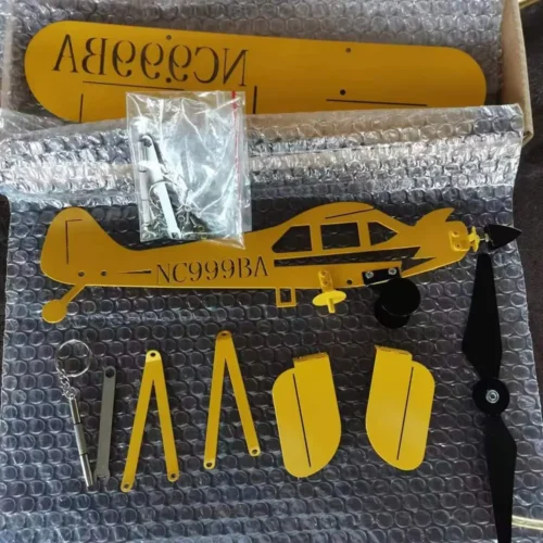 Cata-vento Avião 3D para Exterior Bússola Direção do Vento Decoração de Jardim Cata-vento - Imagem 5