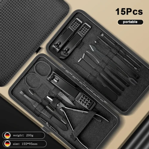 8/12/15/20/24 pçs cortadores de manicure conjunto cortador de unhas doméstico colher de orelha de aço inoxidável ferramenta tesoura pedicure para beleza - Imagem 9