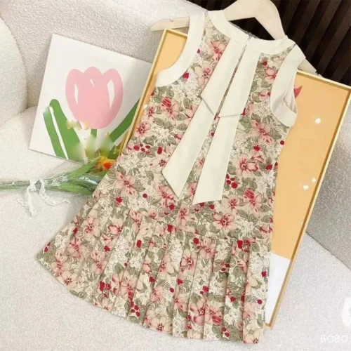 Urso líder rosa xadrez arco vestido elegante lolita criança grandes meninas midi vestido crianças vestidos adolescentes festa princesa vestido de verão - Imagem 13